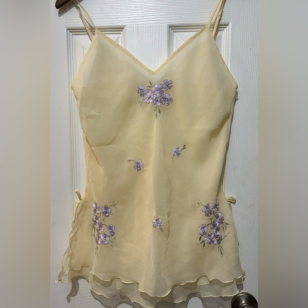 Vintage embroidered slip dress 90s / Y2K style